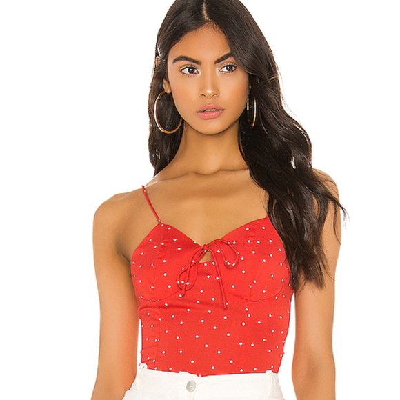 superdown Tops - NEW Superdown Tasha red polka dot cami tank Small